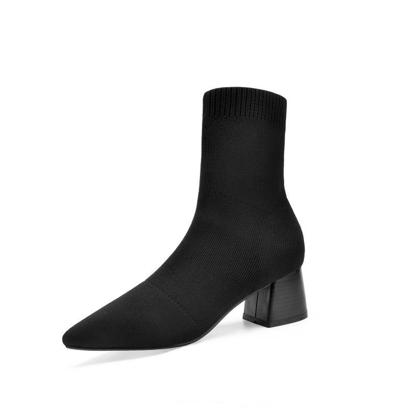 Women's Elastic Socks Chunky Ankle Plus Size Boots