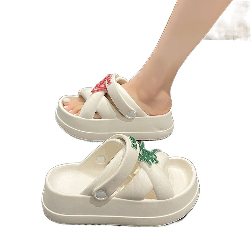 Women's Outdoor Korean Fashionable Creative Fortune Thick-soled Sandals