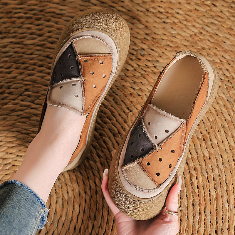 Women's Layer Cowhide Muffin Platform Fashion Genuine Assorted Casual Shoes