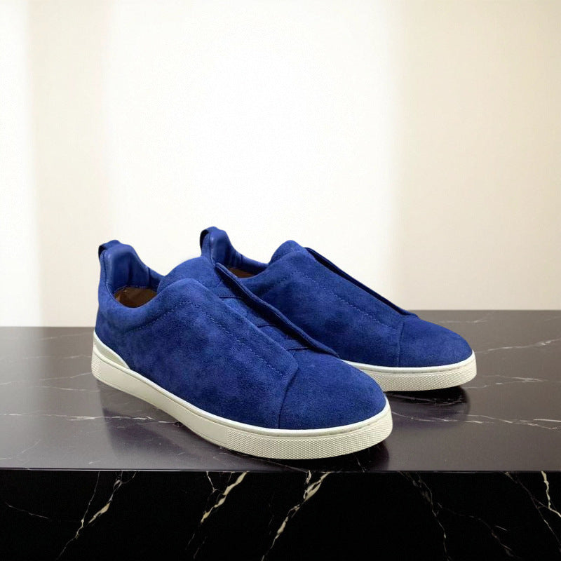 Men's Genia Top Layer Cowhide Slip-on Genuine Luxury Deerskin Men's Casual Leather Shoes