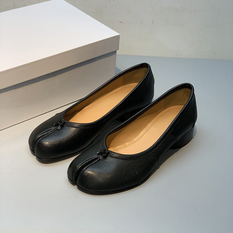 Women's Sheepskin Flat Low-cut Summer Retro Easy Matching Slip-on Leather Shoes