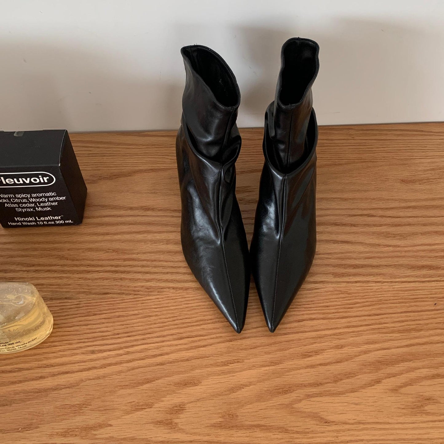 Women's Temperament High Thin Booties Brown Pointed Toe Heels