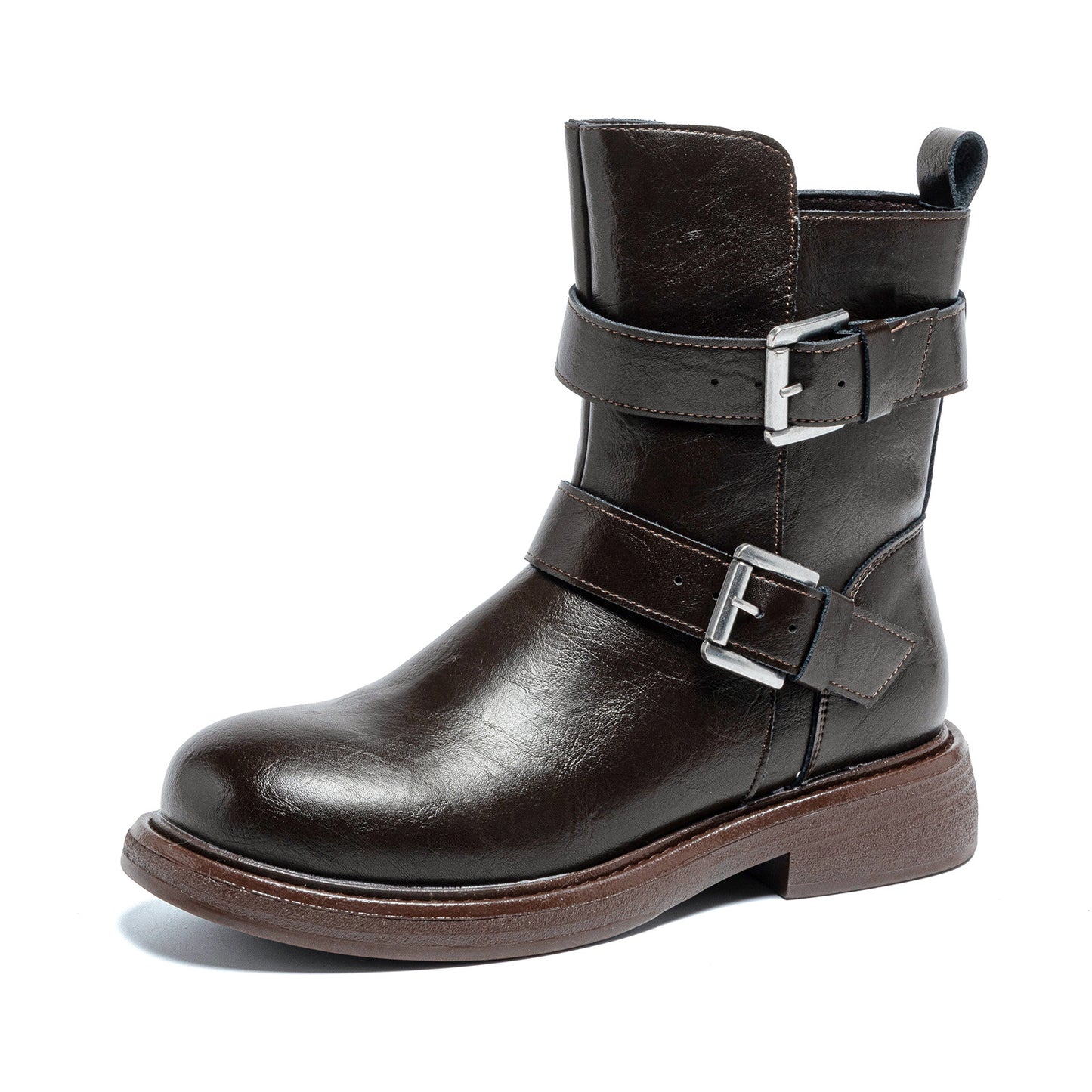 Women's Fleece-lined Platform Height Increasing Skinny Korean Women's Leather Boots