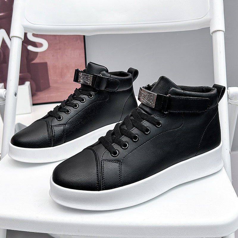 Men's Four White Fashionable Sports Korean Thick Bottom Sneakers