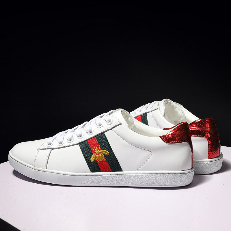 Spring White Low-cut Genuine Flat Trend Sneakers