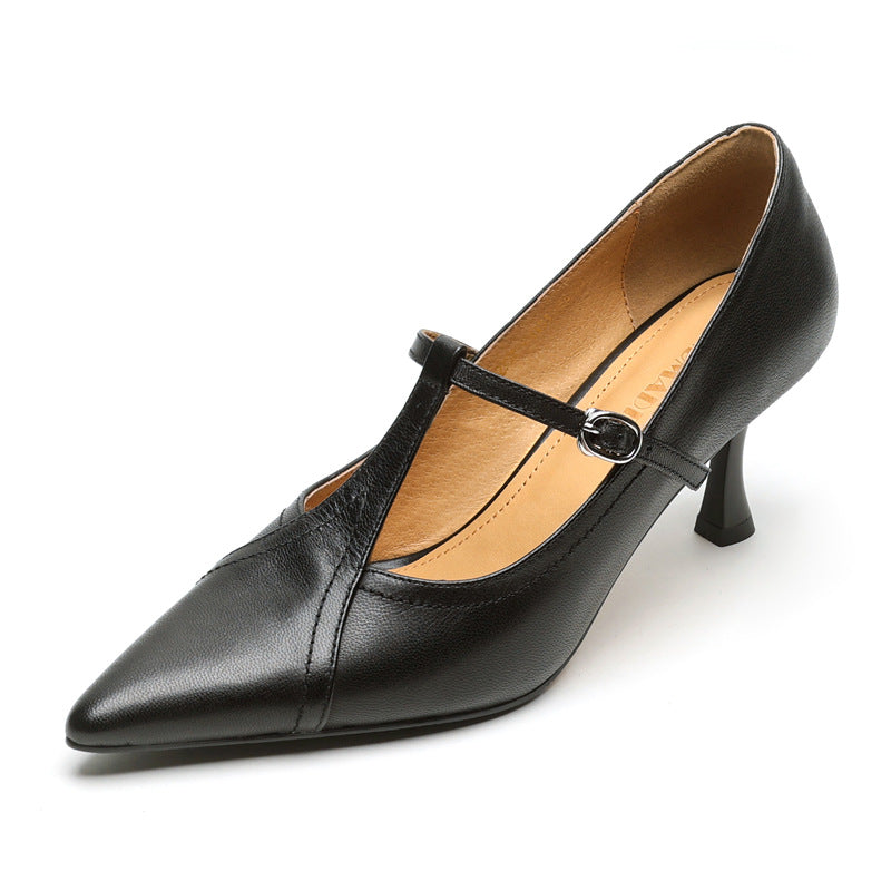 Women's Pointed Toe Low-cut Korean Style Strap Stiletto Women's Fashion Shoes