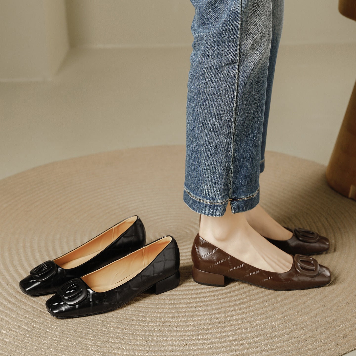 Women's Toe Low-cut Chunky Soft Not Tired Heels