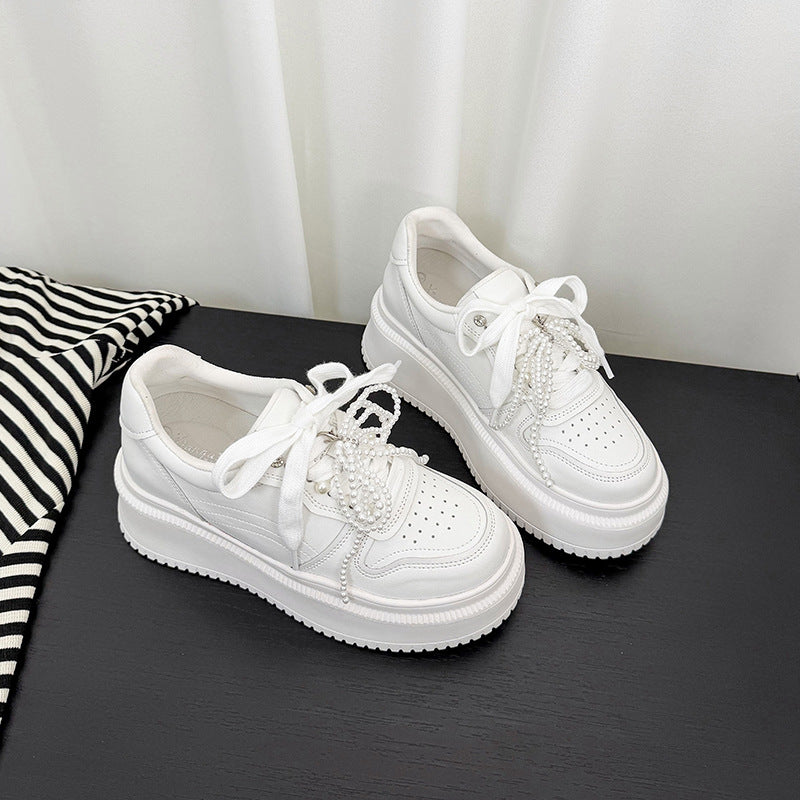 Women's Not Tired Feet Height Increasing Insole Platform White Men's Shoes