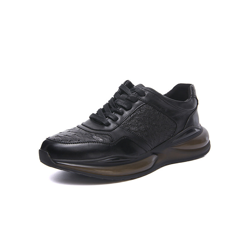 Men's Ostrich Sports Spring Comfortable Platform Genuine Men's Casual Shoes