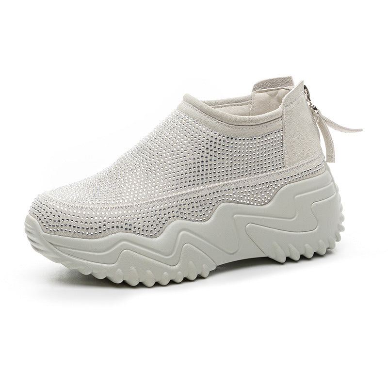Women's Wear Thick-soled Small Closed Toe Height Increasing Hollow Hole Sports Women's Casual Shoes