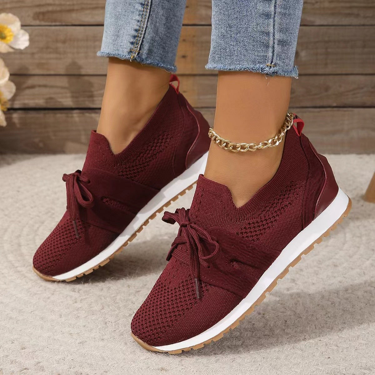 Women's Summer Plus Size Leisure Thin Solid Color Casual Shoes