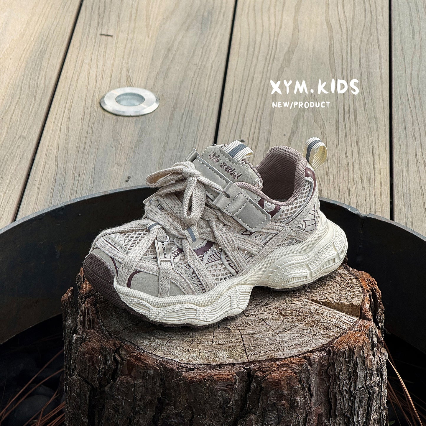 Children's Summer Single Mesh Fashion Tie Breathable Lightweight Boys Sneakers