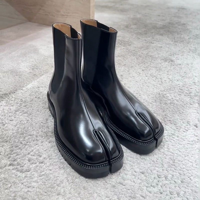 Women's British Style Horseshoe Short Stretch Personality Design Chelsea Women's Leather Boots