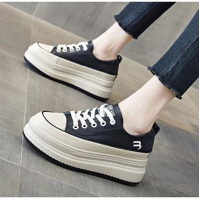 Women's Autumn Raise The Bottom Muffin Biscuit Shape Sports White Women's Casual Shoes