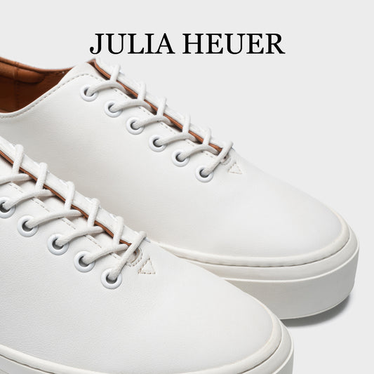 Women's German Niche Lace Up Platform White Casual Shoes