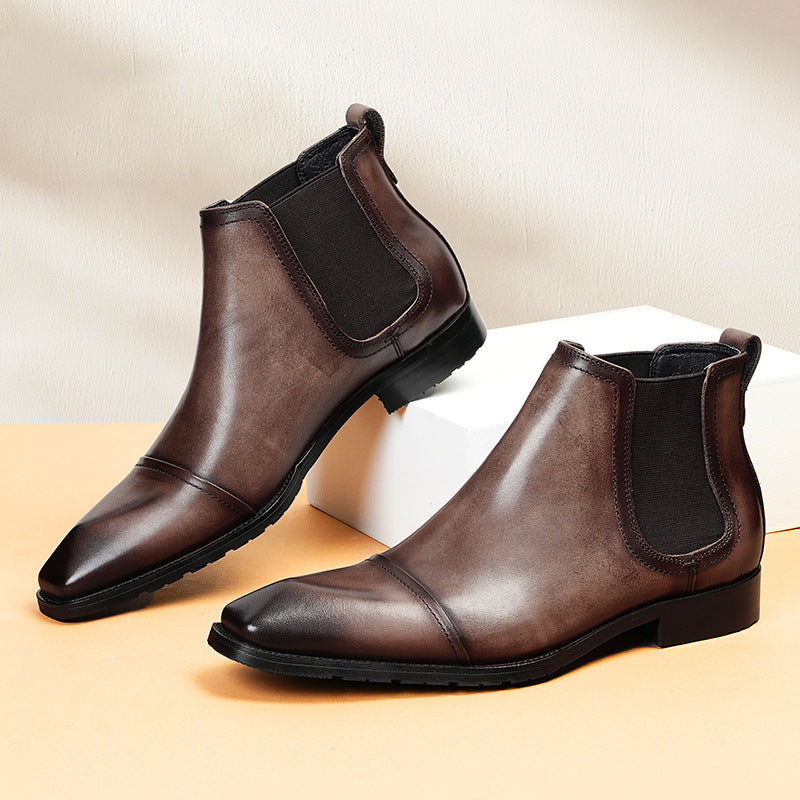 Men's High Top British Ankle Business Formal Boots