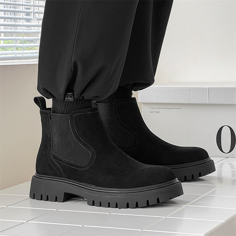 Men's Suede Chelsea American Martin Autumn British Boots