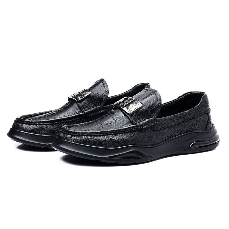Men's Autumn Sheepskin Fashion Slip-on Soft Bottom Casual Shoes