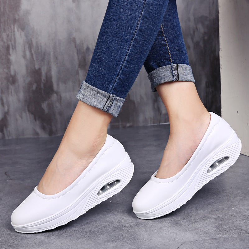 Women's Nurse Rocking Surface Air Cushion White Casual Shoes