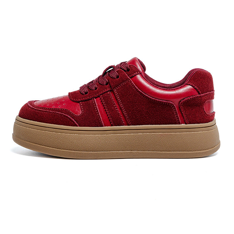 Women's Platform White Height Increasing Niche Retro Low Top Women's Sports Shoes