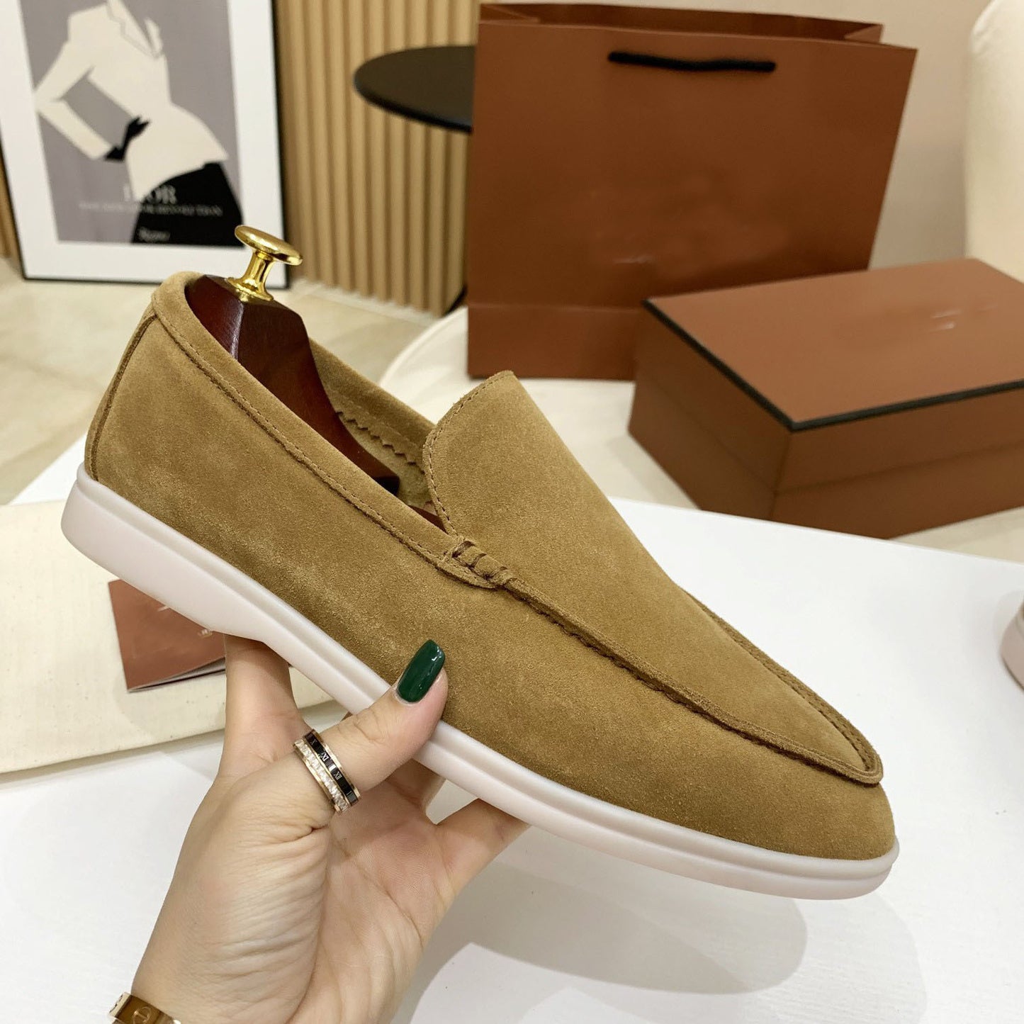 Women's & Men's High Genuine Doug Slip-on Sheepskin Flat Large Women's Fashion Shoes