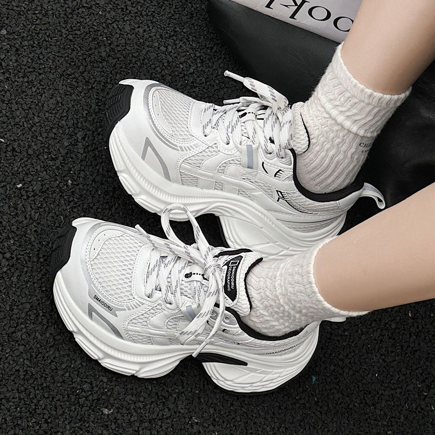 Women's Genuine Platform Dad Autumn Round Toe Soft Bottom Women's Sports Shoes