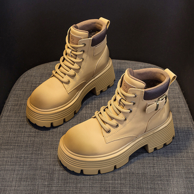 Women's Retro Motorcycle Short Tube Worker British Women's Casual Shoes