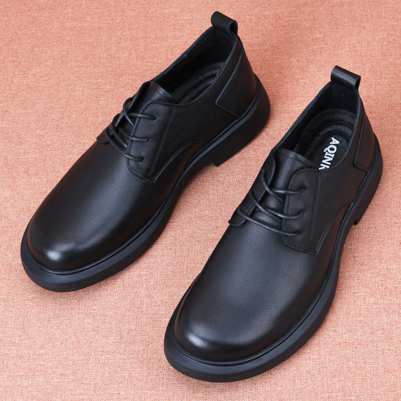 Men's Grain Cowhide Business Formal Wear Soft Leather Shoes