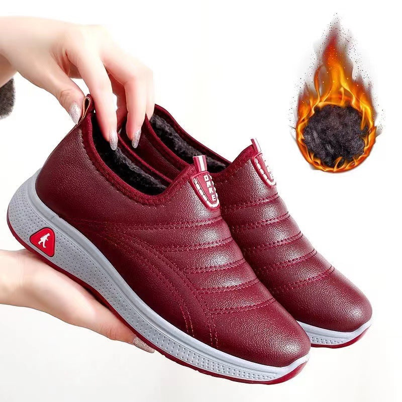 Women's Cloth Cotton Waterproof Fleece Lined Thermal Soft Women's Shoes