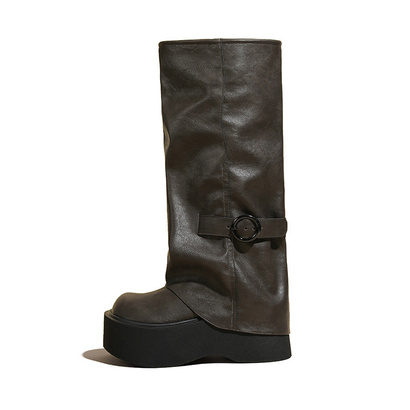 Below The Knee Thick Bottom Niche Design Thin Boots