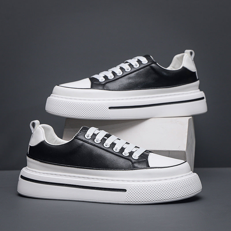 Men's White Thick-soled Four Green National Fashion Men's Board Shoes