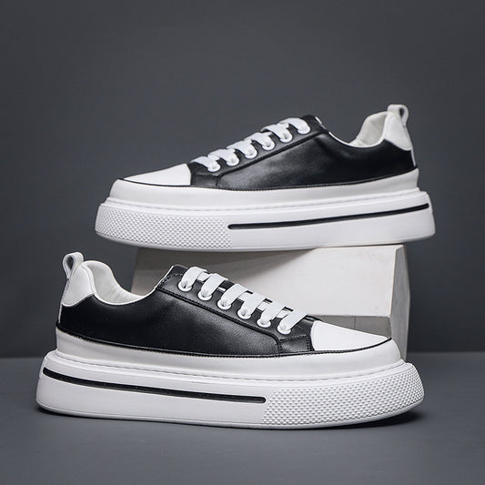 Men's White Thick-soled Four Green National Fashion Men's Board Shoes