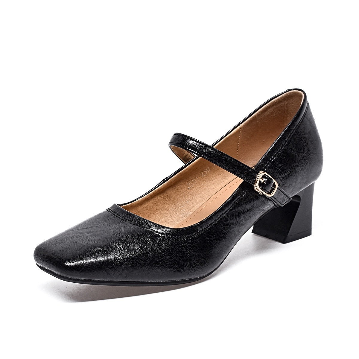 Women's Simple Elegant Texture Sheepskin Mary Jane Spring Chunky High Delicate Women's Fashion Shoes