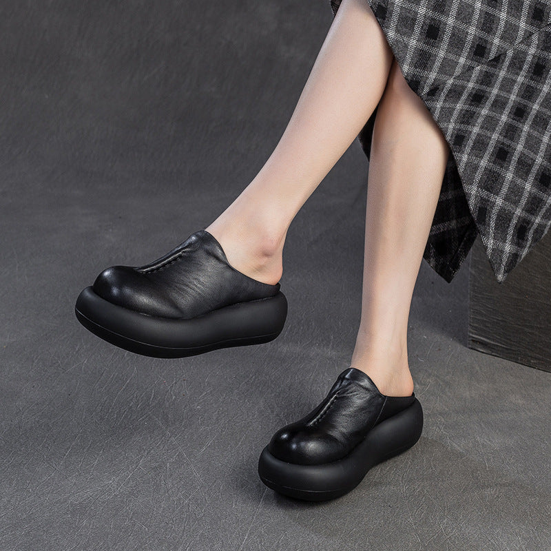 Women's Platform Slip-on Thick Bottom Toe Cap Slippers