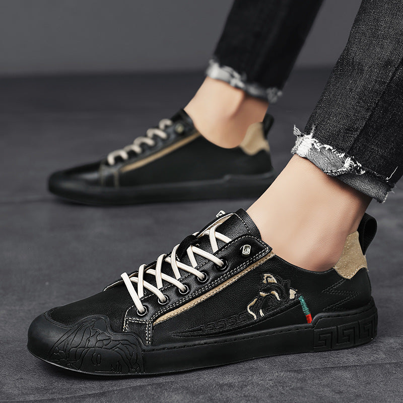 Men's Trendy Fashion Breathable Board Four White Casual Shoes