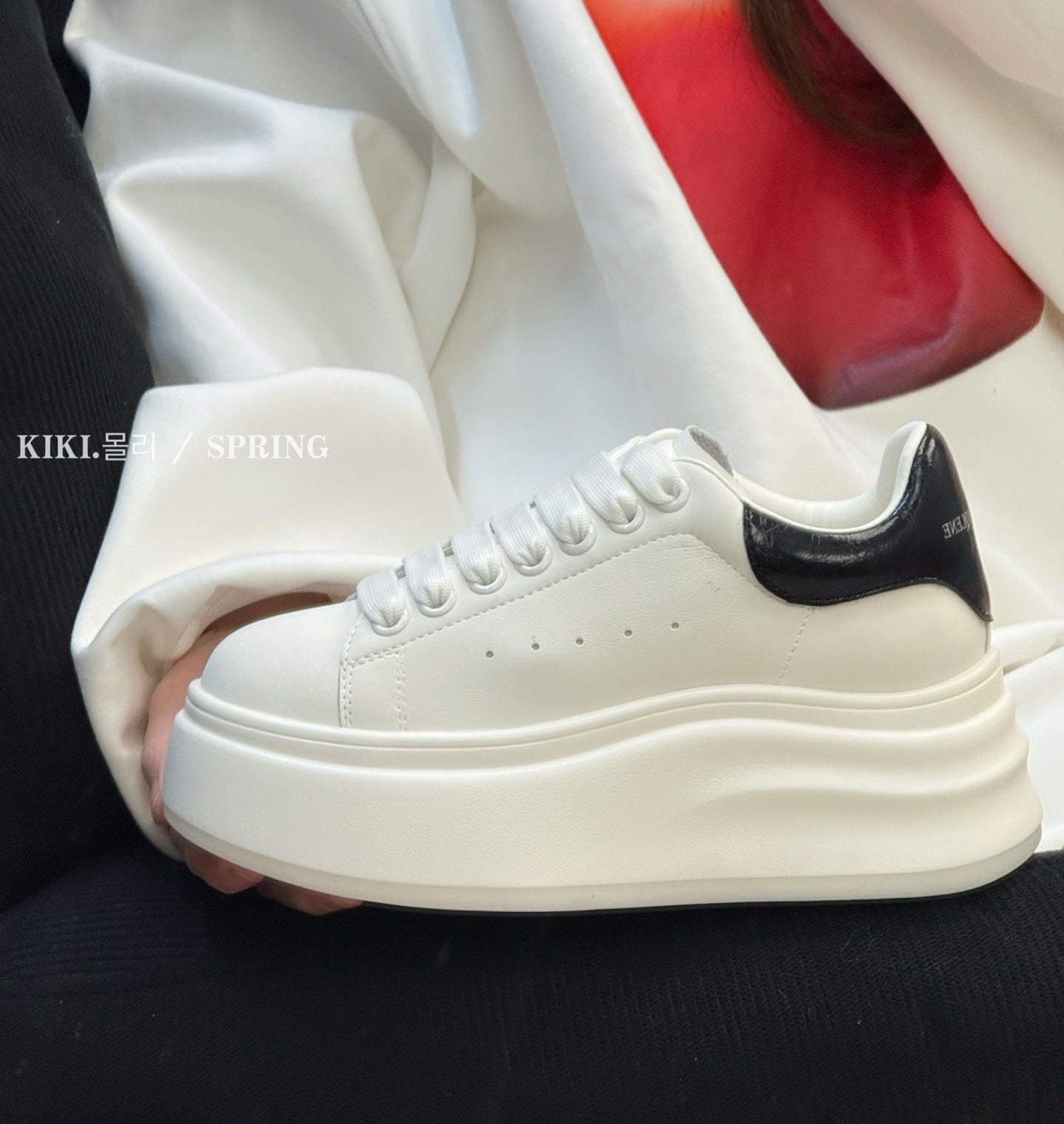 Women's Thick-soled High-rise White Fashion Sports Versatile Sneakers