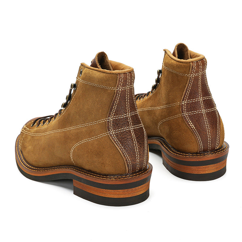 Women's & Men's Short Face Martin First Layer Cowhide Boots