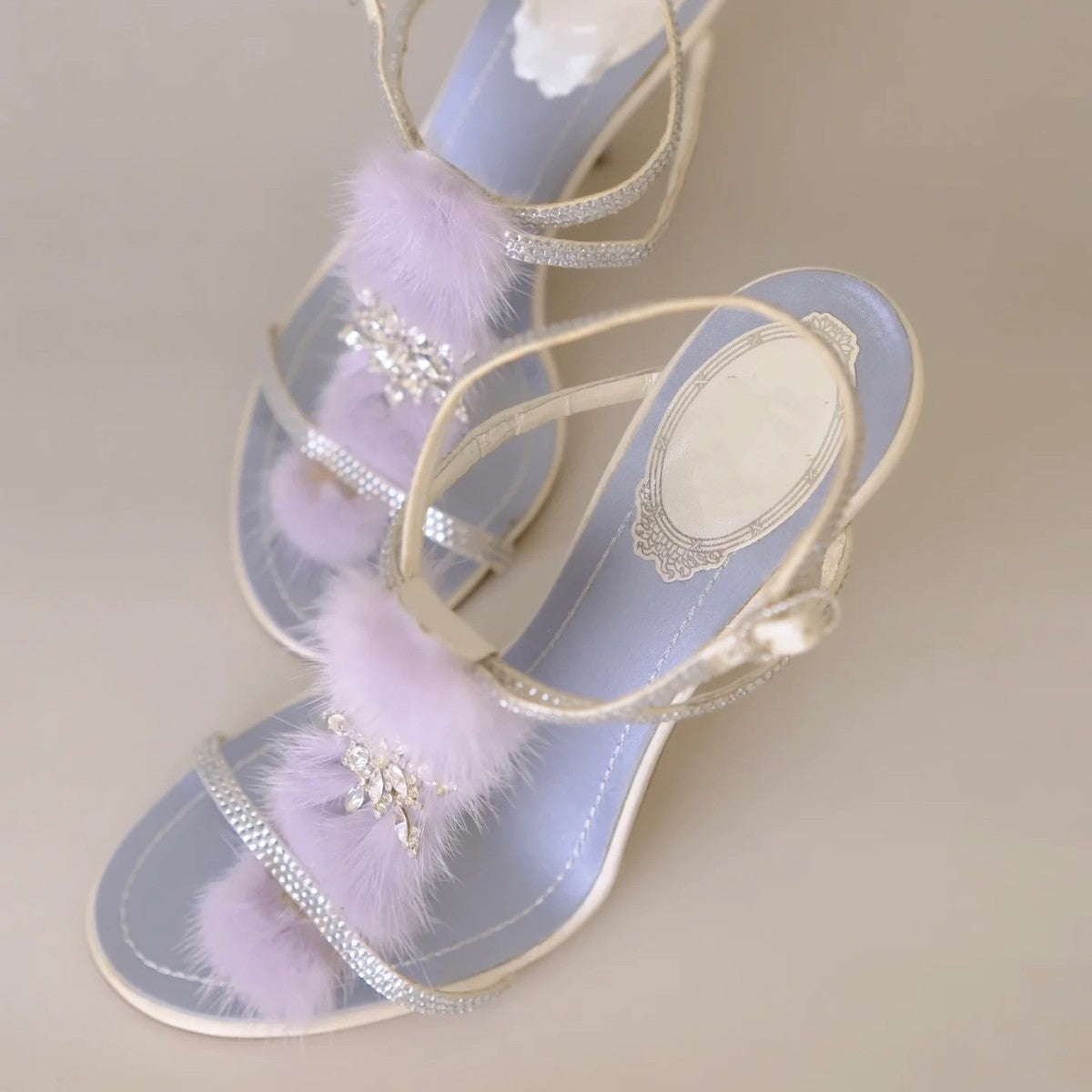 Women's Winter Genuine Mink Fur Fairy Style Sandals