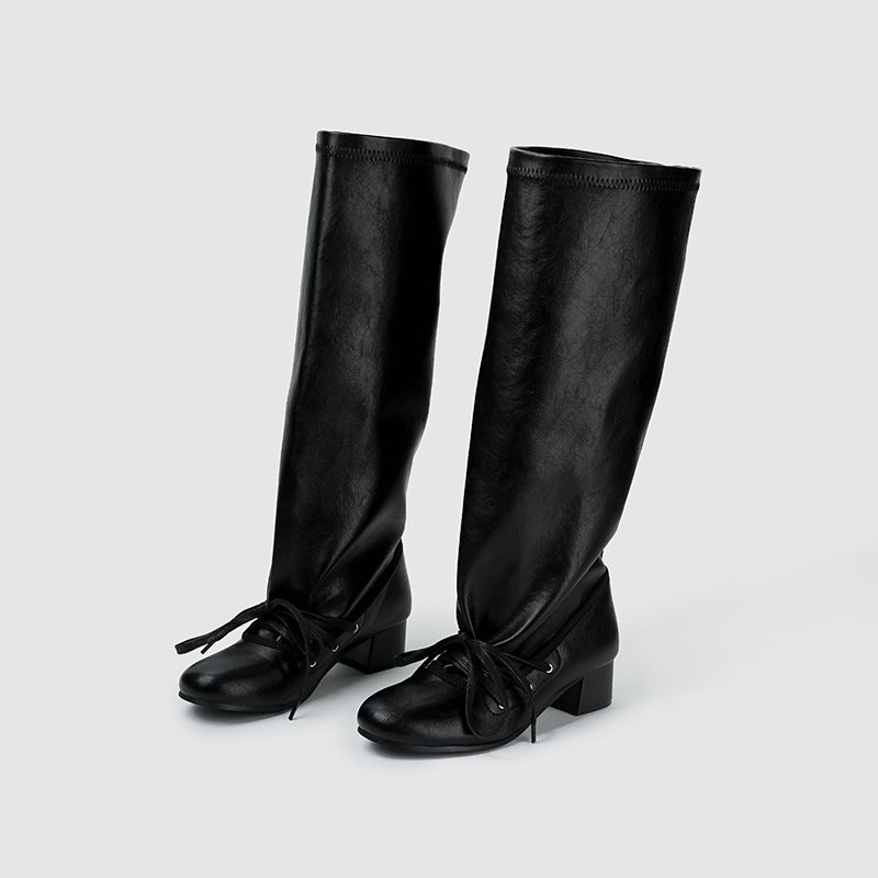 Niche Design Pants Chunky Platform Below Boots