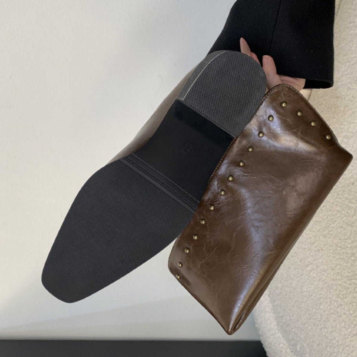 Women's Pile Style For Chunky Square Toe Heels
