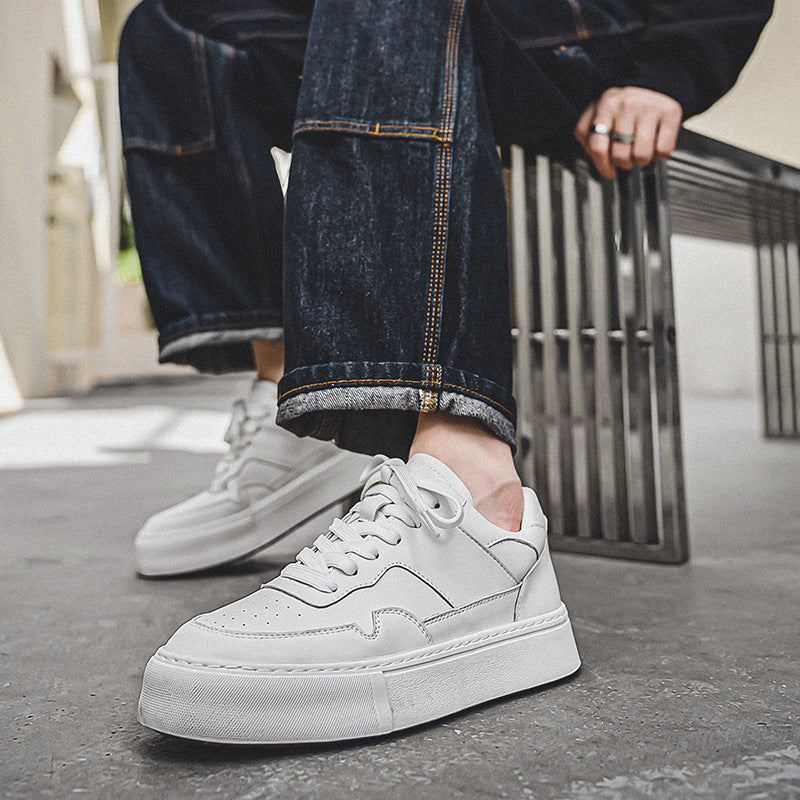 Men's Spring Classic White Thick Sole Increased Sports Men's Board Shoes