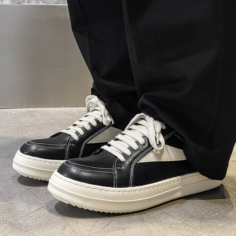 Men's Thick Sole Height Increasing Winter Plush Padded Blue White Green Men's Board Shoes
