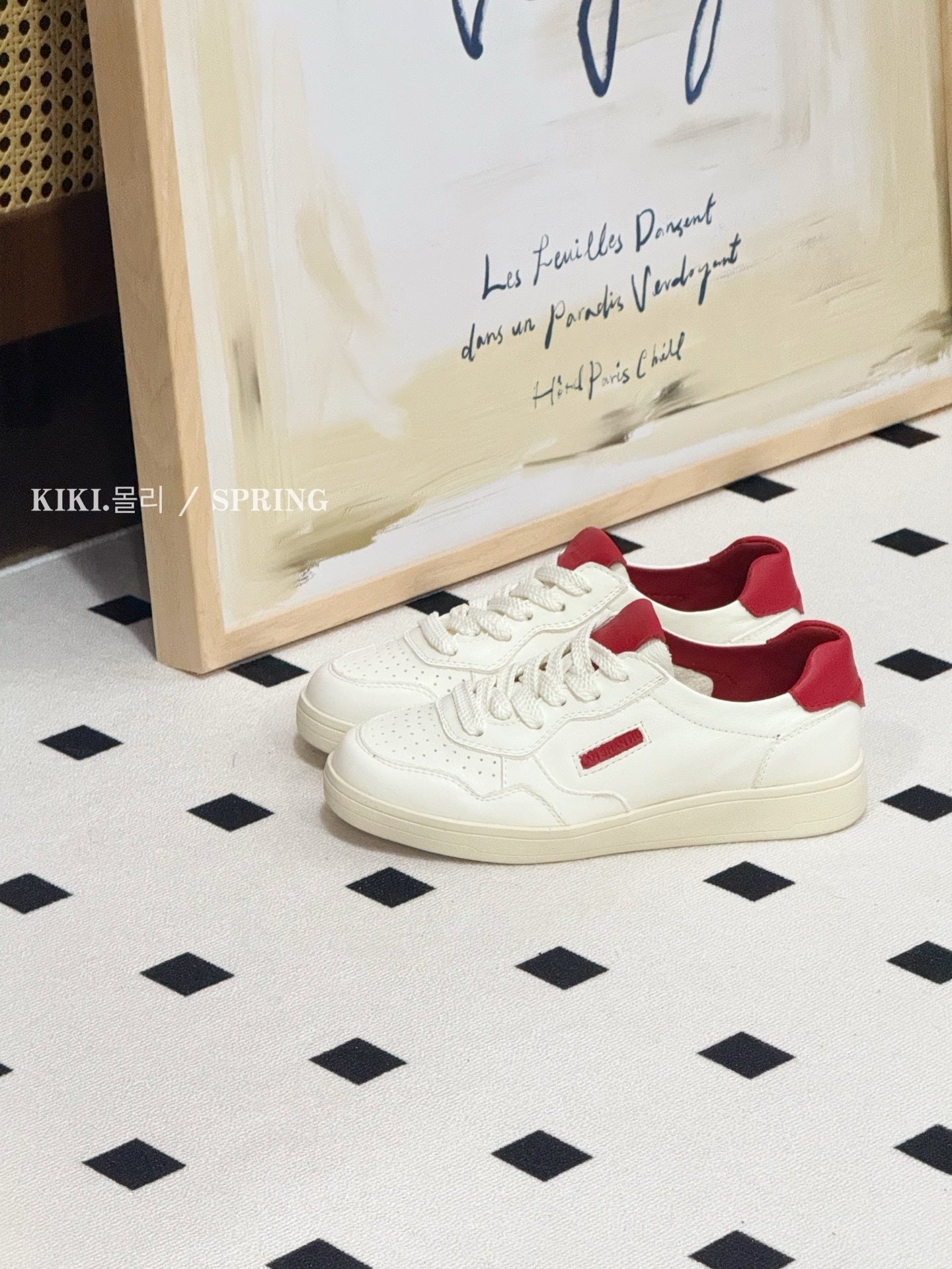 Women's Round Toe Flat Bottom Versatile White Korean Spring Sports Women's Casual Shoes