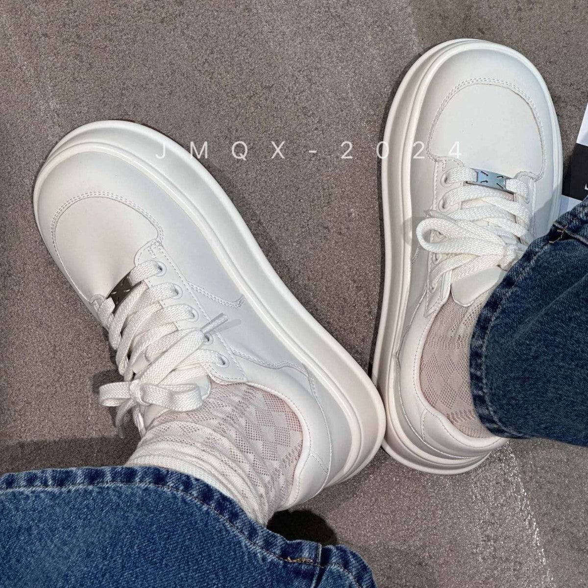Women's Large Size Genuine Platform White Autumn Super Popular Thick Bottom Women's Casual Shoes