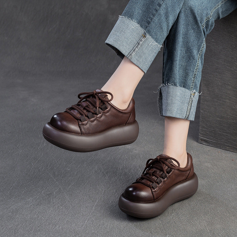 Women's Bottom British Style Single-layer First Layer Women's Casual Shoes