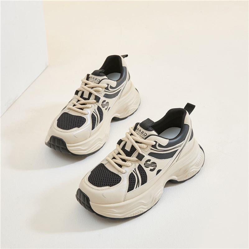 Women's & Men's Plus Size Authentic Clunky Platform Breathable Sneakers