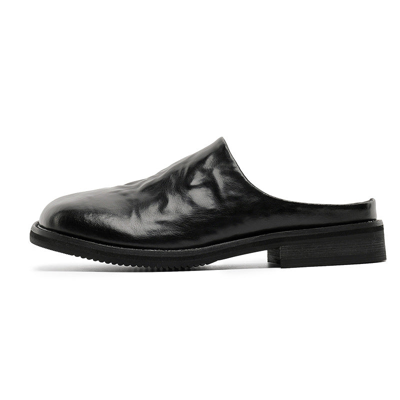 Men's Slip-on Lofter Square Toe Half Thick Sandals