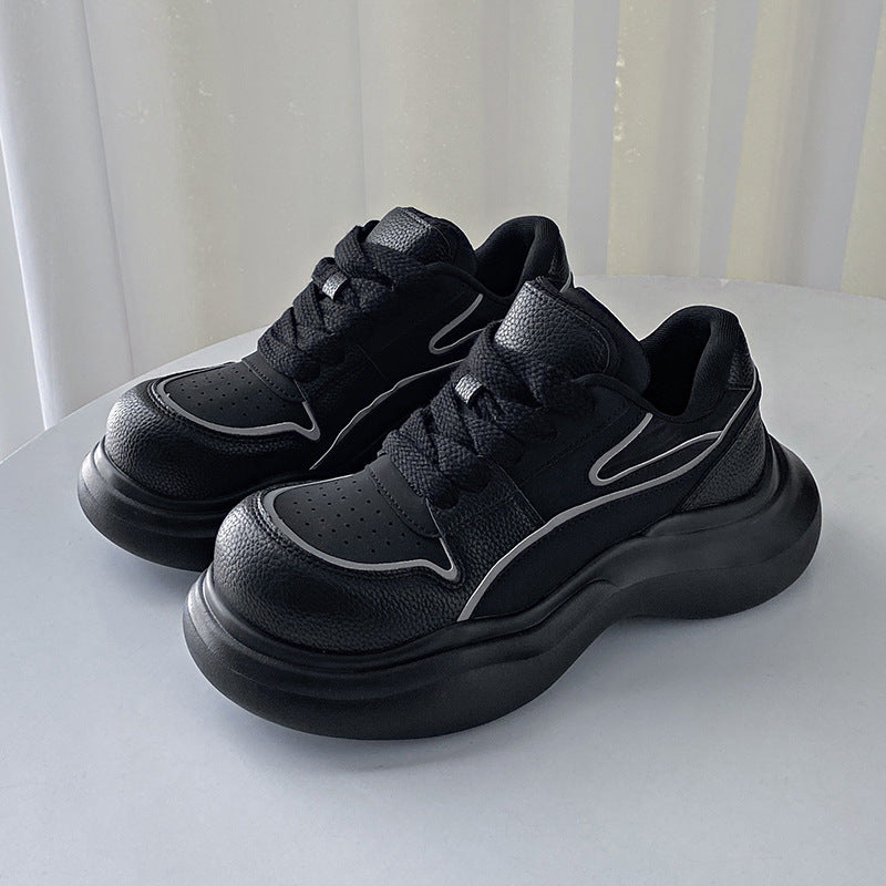 Women's White Korean Fashionable Reflective Platform Show Feet Women's Sports Shoes