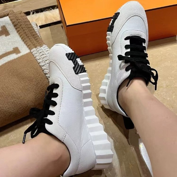 Women's & Men's For White Platform Couple Flat Breathable Sneakers