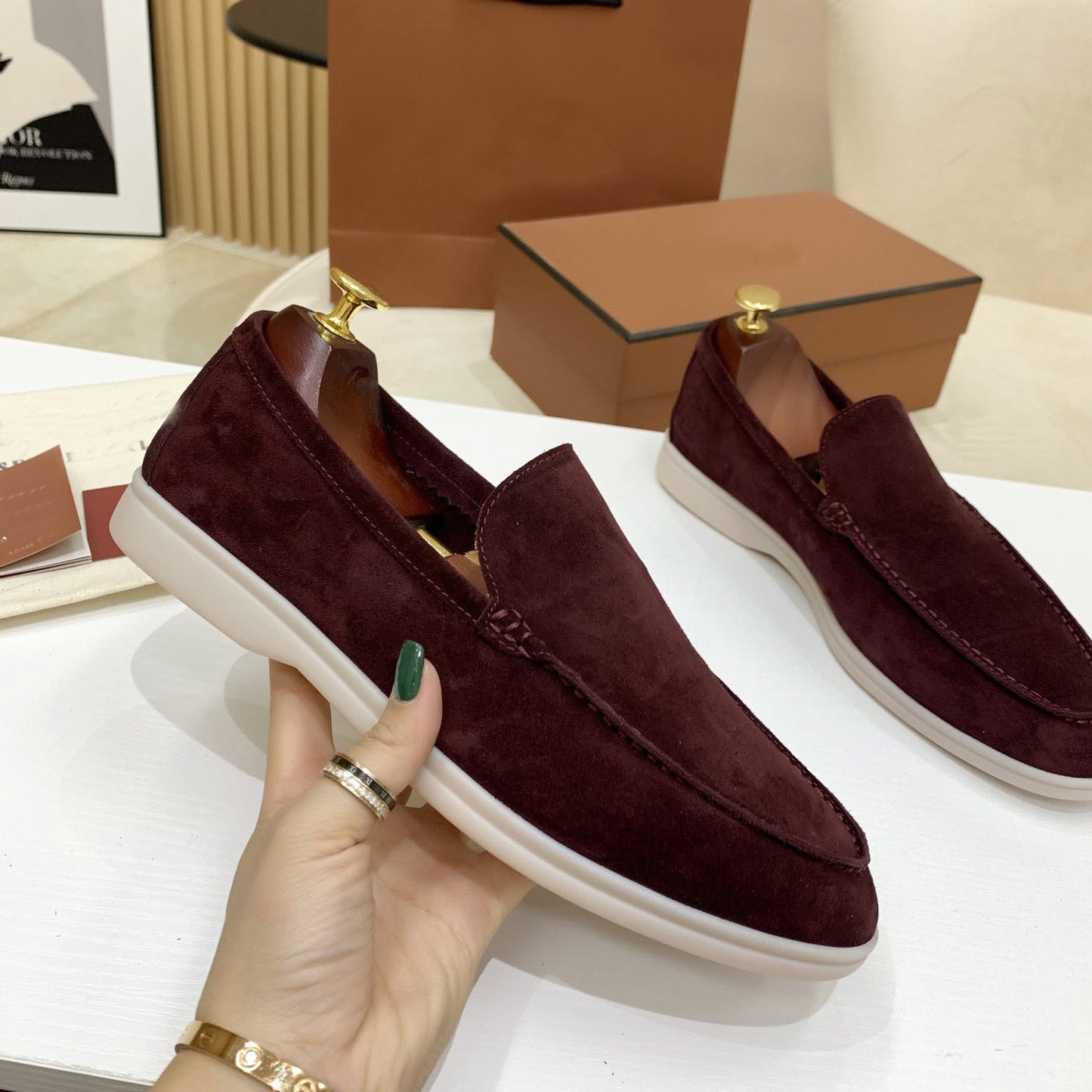 Women's & Men's High Genuine Doug Slip-on Sheepskin Flat Large Women's Fashion Shoes